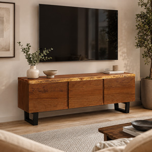 LiveEdge 3 Door TV Unit W170cm (Brown)