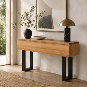 Hall Console Tables: Katania 2 Drawer Hall Table W140cm