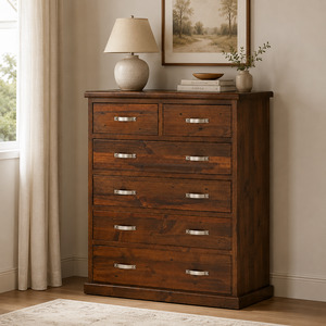 Tallboy: Felton 6 Drawer Tallboy (Walnut) 1050mm