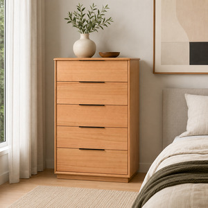 Tallboy: Cleveland 5 Drawer Tallboy (Brown)