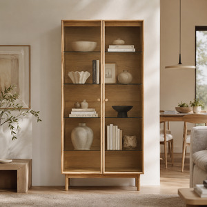 Rotterdam Oak Display Cabinet W100cm (Brown)