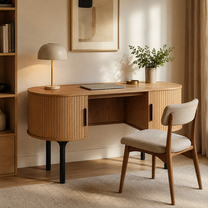 Palliser Solid Oak Desk W141cm (Black/Oak/Walnut)