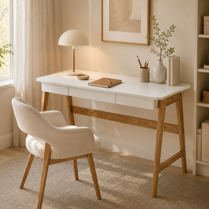 Radius Solid Oak Desk W110cm (Black Oak)
