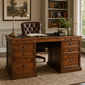 Office 6 Drawer Desk W174cm