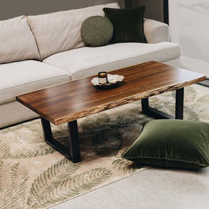 LiveEdge Coffee Table Solid Wood 130cm