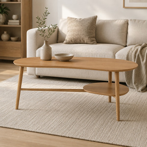 Oslo Coffee Table Shaped with Shelf