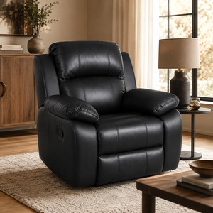 Katie 1 Seater Recliner Bonded Leather - Black