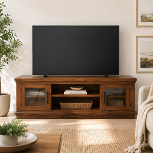 California Solid Wood TV Unit - Rustic Nutmeg