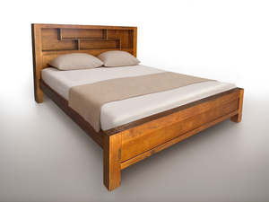 Farmhouse Bedframe with Bookcase