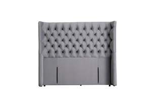 Headboard: Montana Headboard Velvet Black/Grey