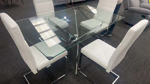 Dining Tables: Florence Glass top Dining Table