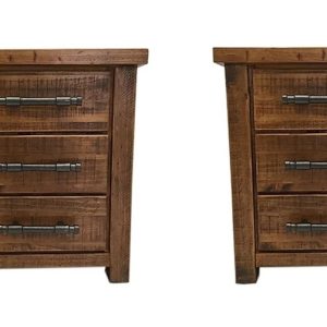 Products: PAIR OF BEDSIDES IN WOOD- PINE STAIN-T 2 Drawer