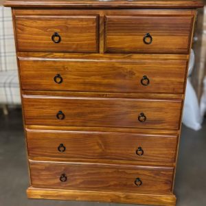 Products: Lowboy With 7 Drawer-nz Pine- Troy
