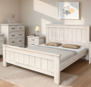 Queen Bed Frame- Acacia Wood + Pillowtop Mattress[b]