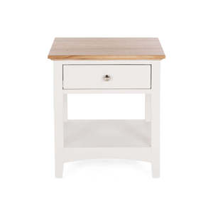 Bedsides Nightstands: Jessica 1Drw Bedside OAK TOP (W44 D34 H59CM)