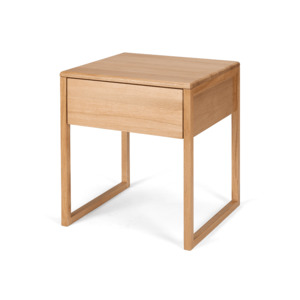 Bedsides Nightstands: Avalon Natural Oak Side Table (Oak Top) (W50 D45 H55CM)