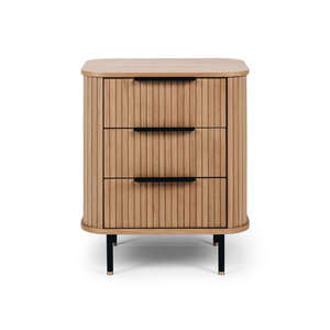 Bedsides Nightstands: Anders Bedside 3drw (Natural Oak) (W57 D42 H67CM)