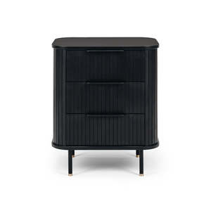 Anders Bedside 3drw (Black Oak) (W57 D42 H67CM)