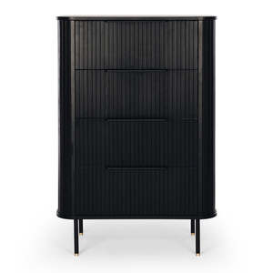 Anders Tallboy 4 drawers (Black Oak) (W79 D46 H115CM)