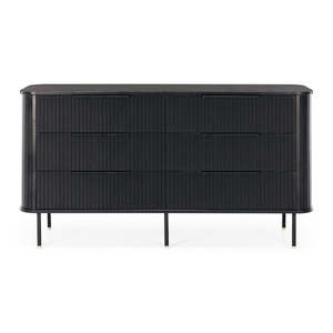Anders Dresser 6 drawers (Black Oak) (W153 D46 H81CM)