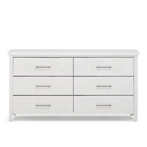 Lowboys: New Maestro 6 Drawer Dresser White (W1290 D400 H830 mm)