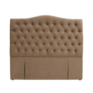 Milton Upholstered Buttoned Headboard (Brown) - Queen (W1540 H1400 D130mm)