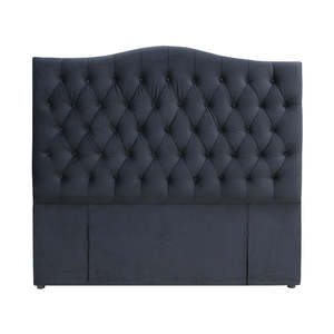Milton Upholstered Buttoned Headboard (Black) - Double (W1370 H1400 D130mm)