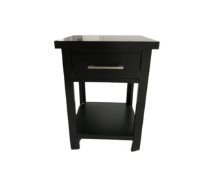 Bedroom Black: New Maestro 1 Drawer Bedside Black
