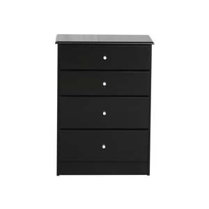 Bedroom Black: Black Pearl 4 Drawer Tallboy
