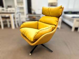 Accent Chairs: Irving Swivel Occasional Chair - Leather