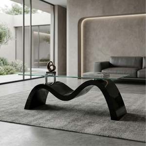 Myron Black glass coffe table