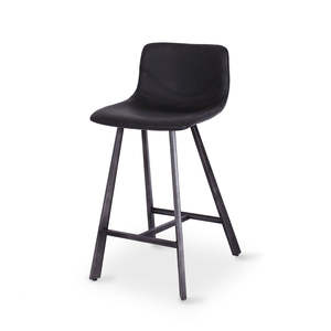 Bar Stools: Rustic Barstool Vintage Grey PU