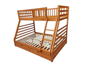 Bella Bunk (S+D) Warm Honey With 2 Bottom Drws ( with Mattress)