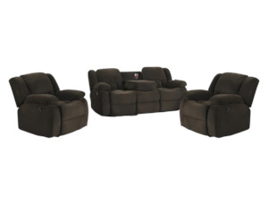 Delight Brown Fabric Recliner Suite
