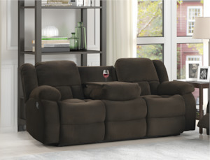 3 Seater 2 Seater: Delight Brown Fabric 3RR Recliner
