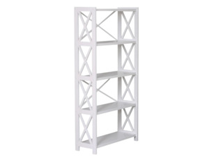Living Room Furniture: Dixon Bookcase White - 1605x800x300MM