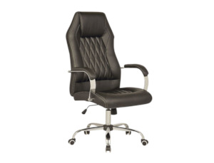 Robin Office Chair Black with White Stitching