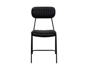 Living Room Furniture: Datsun Chair Vintage Black PU Assembled