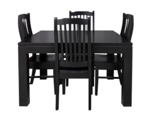 Dining: Solid Wood Dining Suite Black