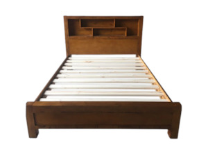 Oakwood Queen Size Bed With Bookcase