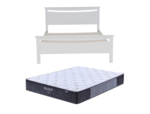 By Range: Medallion Bed Frame (White) +SleepTime X-Firm Mattress Queen