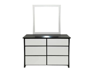 Maverick: Maverick 6 Drw Dresser / Mirror (Black/White)