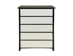 Maverick 5 Drw Tallboy (Black/White)