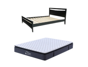 Henley: Henley Bed Frame Black + Sleeptime Pocket Pillow Top Mattress