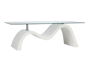 Coffee Tables: Wave Glasstop Coffee Table White