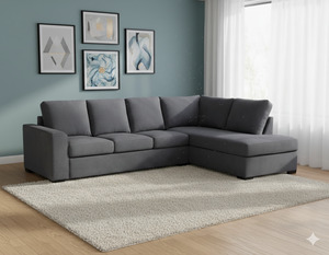 LYRA 3STR/SOFA BED With CHAISE (RHF/LHF)-DARK GREY(2PC)