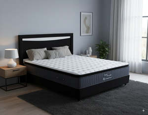 Flexi Bed Base in a Box-Black Velvet+ SleepTime Pocket Pillowtop Mattress