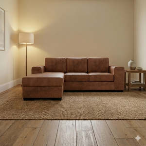 Lounge Living: NZ Made Evoque 3 Seater with Chaise Corner Sofa