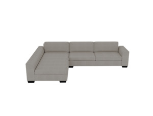 Lounge Living: NZ Made Harbor Long-Arm with Chaise Corner Sofa-Ramsey Biscuit