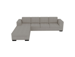 Lounge Living: NZ Made Harbor 4 Seater with Chaise Corner Sofa-Ramsey Biscuit